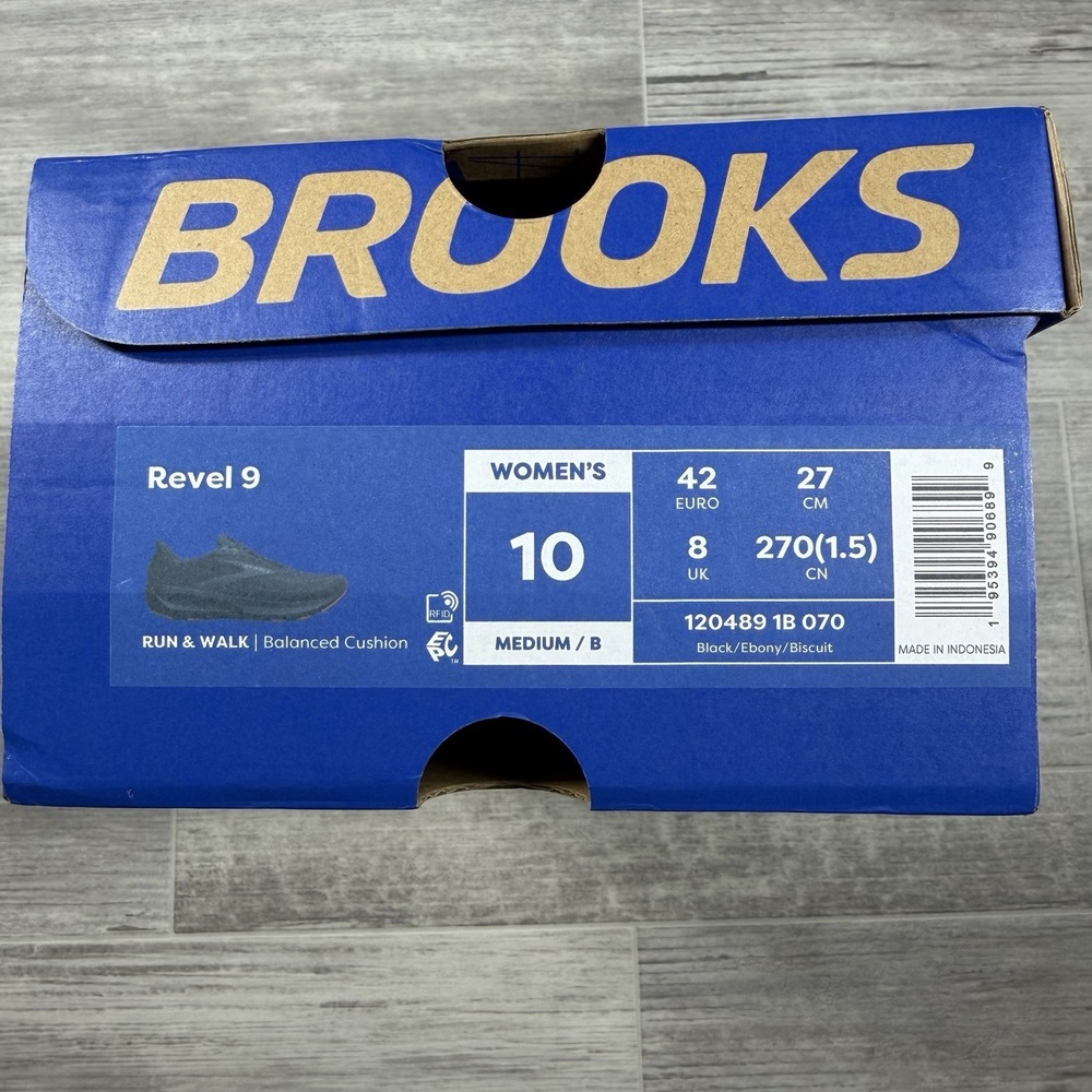 Brooks Revel 9 Black/Ebony/Biscuit Women's 10B Running Sneaker 1204891B 070 New - Picture 4 of 10